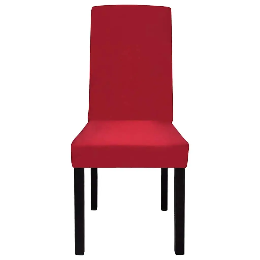 Chair Covers Stretch Slipcover Set 6 Piece Bordeaux Red Dining Seat Protection