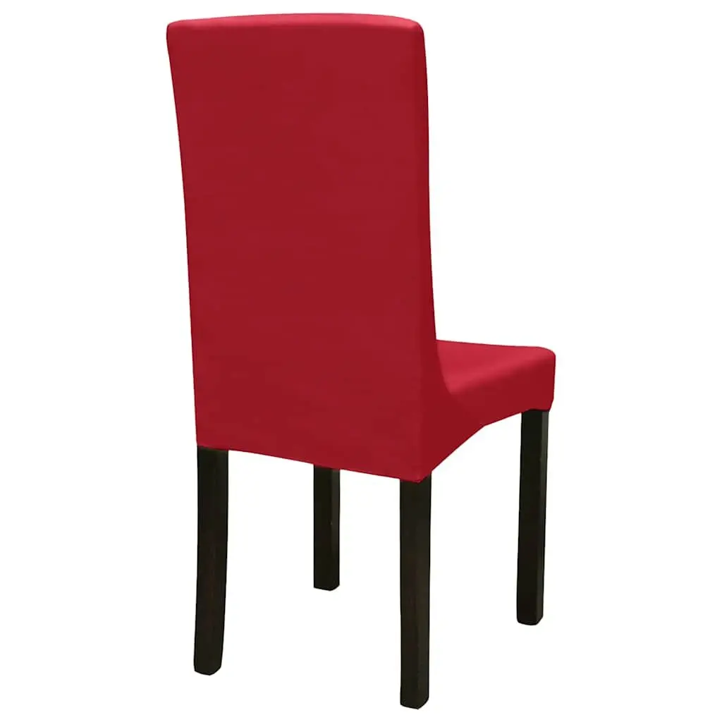 Chair Covers Stretch Slipcover Set 6 Piece Bordeaux Red Dining Seat Protection