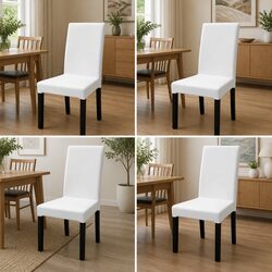 Reliable Stretch Chair Covers - White 4 Piece Set