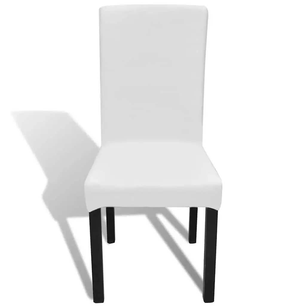 Slipcover Chair Cover Stretch Fabric White 4 Piece Set Protection