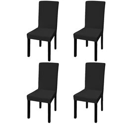 Reliable Black Chair Covers - 4 pcs, Easy Care and Style