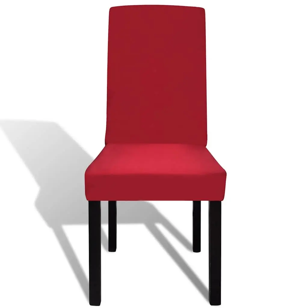 Stretchable Chair Cover Red Set 4 pcs Soft Wrinkle Resistant Protective