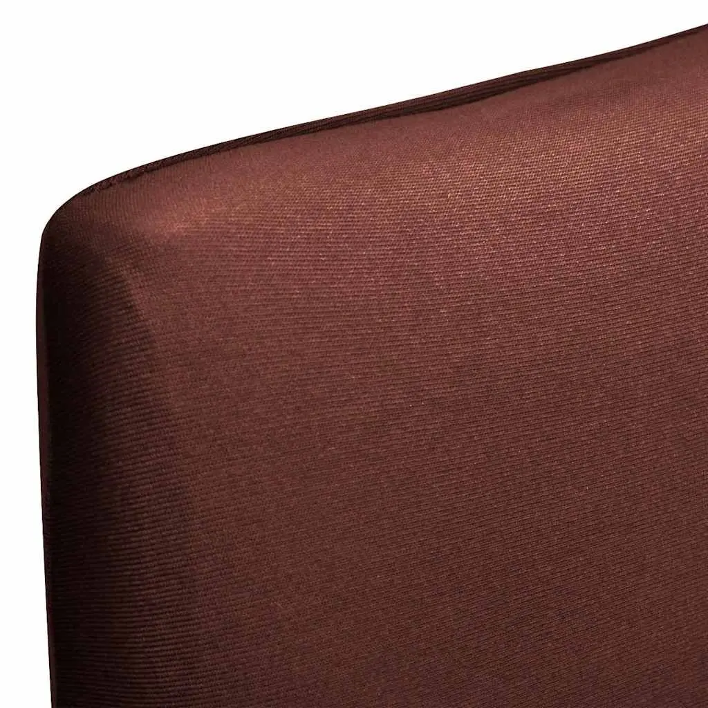 Chair Cover Stretchable Soft Wrinkle Resistant Brown 6 Pieces