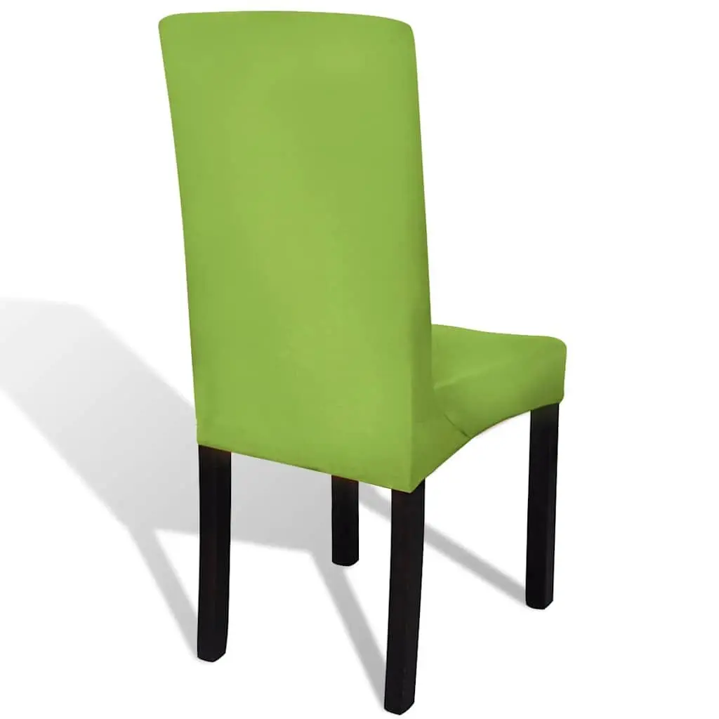 Stretchable Chair Cover Soft Wrinkle Resistant 6 Pieces Green
