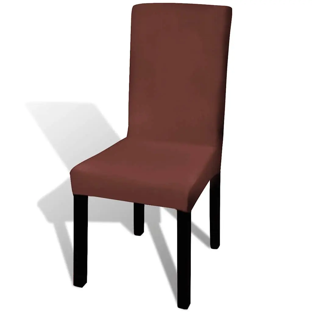 Stretchable Chair Covers Brown 4 Pack Soft Wrinkle-Resistant Slipcover