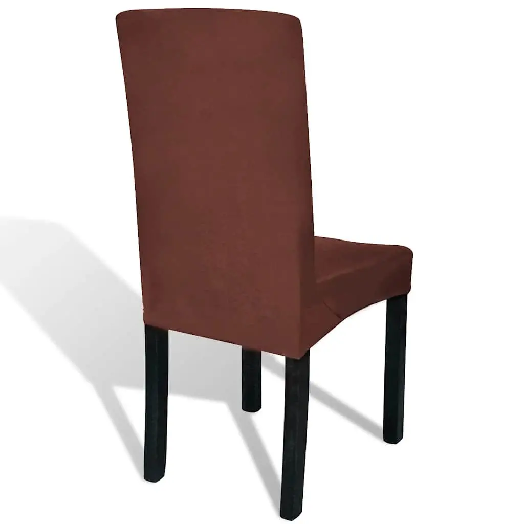 Stretchable Chair Covers Brown 4 Pack Soft Wrinkle-Resistant Slipcover