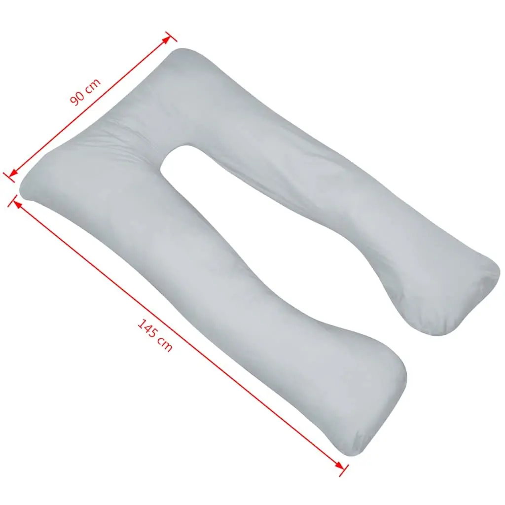 U-Shaped Pregnancy Pillow Body Support Cushion 90x145 cm Grey