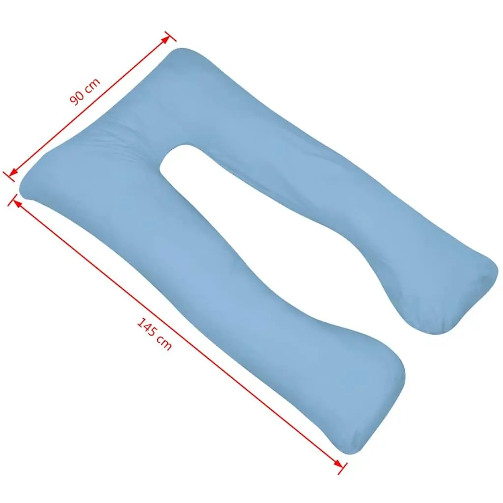 U-Shaped Pregnancy Pillow Body Support 90x145 cm Blue