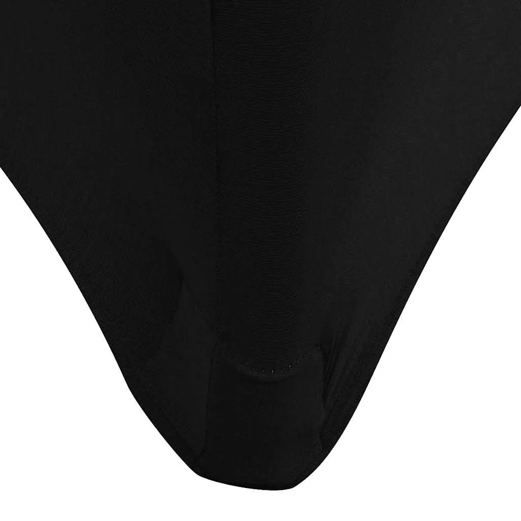 Stretch Table Slipcovers 2 Pieces Rectangular 120x60.5x74cm Black