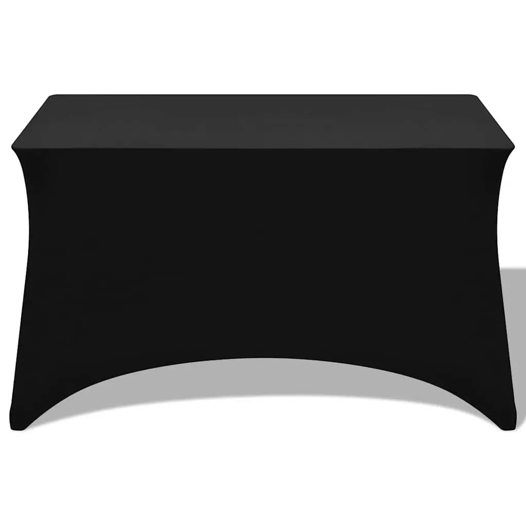 Rectangular Stretch Table Slipcovers Black 183x76x74cm 2 Pieces Event Wedding Banquet