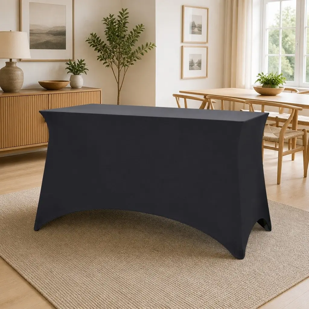 Stretch Table Slipcovers Rectangular Covers 120 cm Anthracite 2 Piece