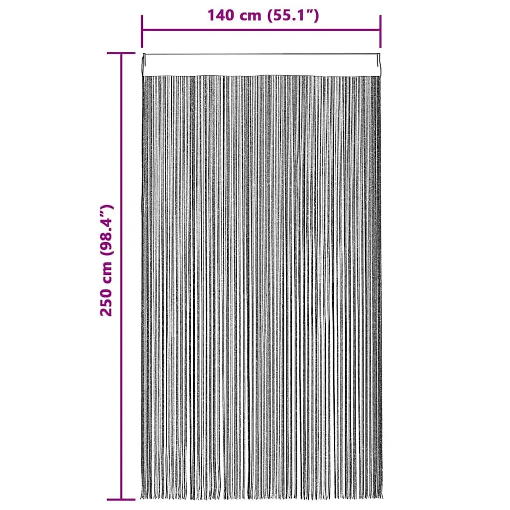 String Curtains Door Window Panel Room Divider 140x250 cm White 2 pcs