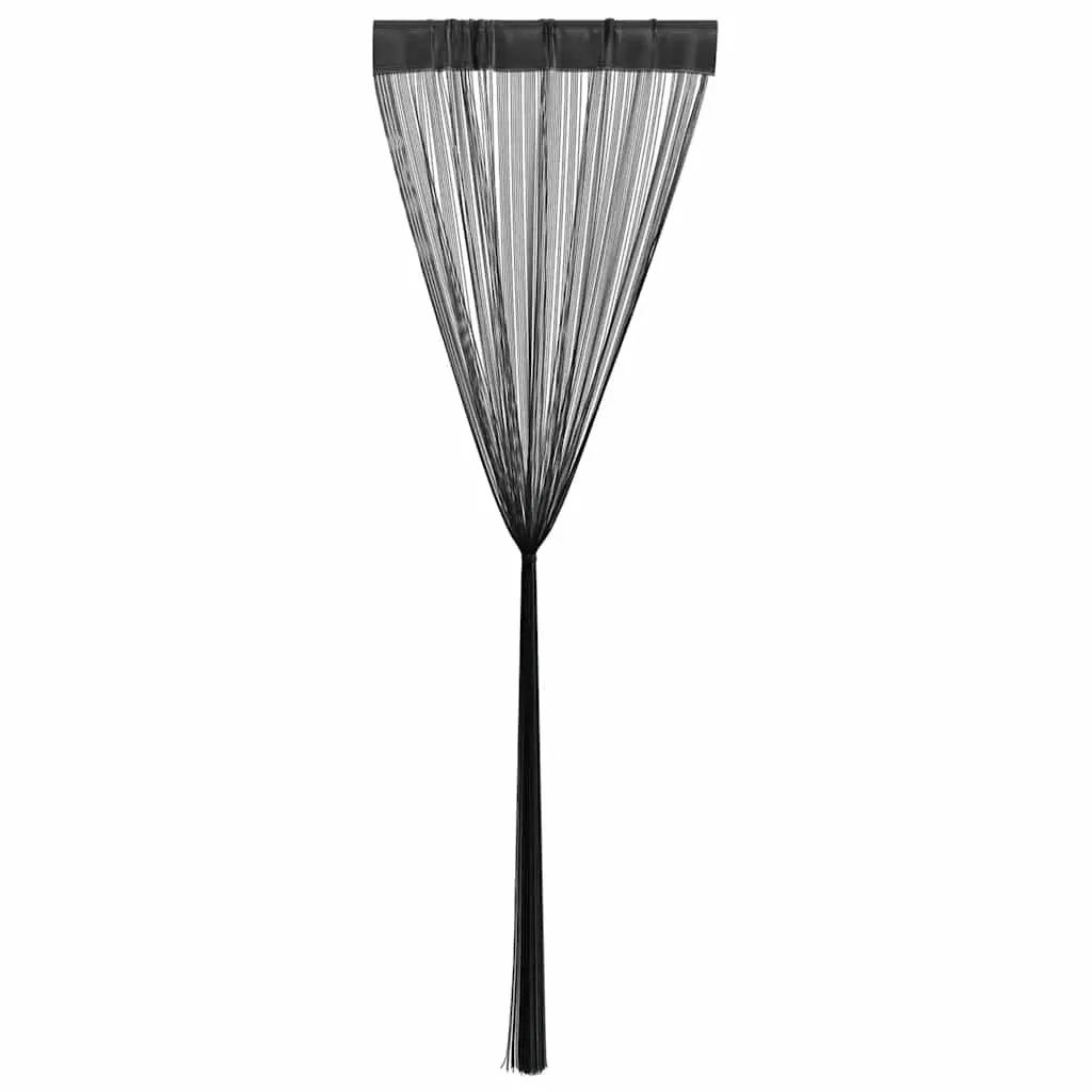String Curtains Room Divider 100x250 cm Black 2 Piece