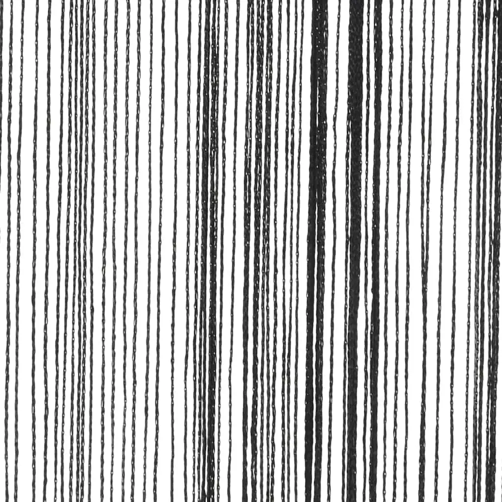 String Curtains Room Divider Door Decor Panels 140x250 cm Black 2 Piece