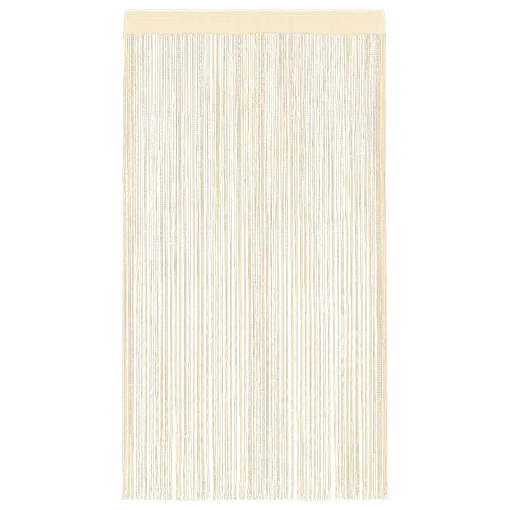 String Curtains Room Divider Door Window Panel 140x250 cm Cream 2 Piece
