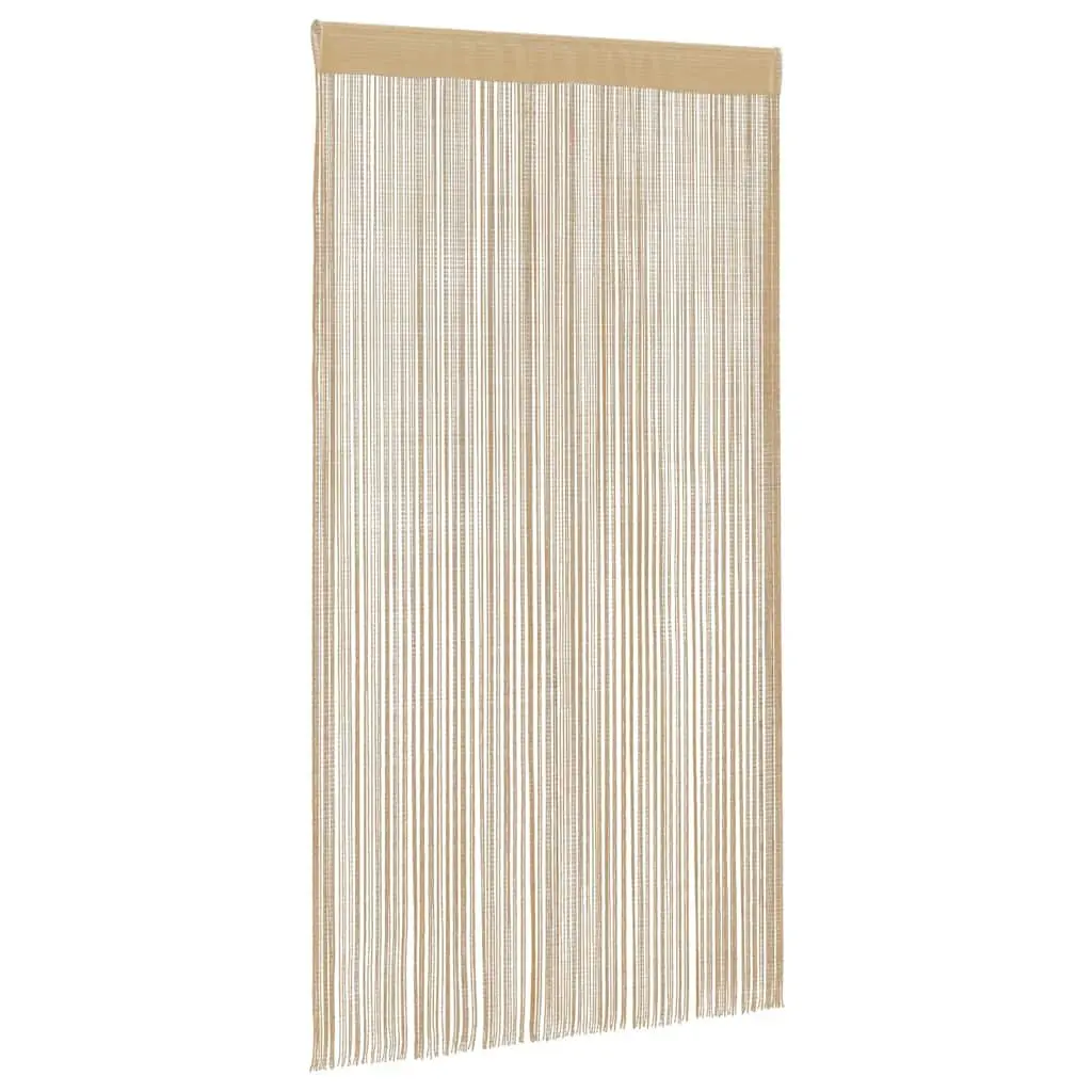 String Curtains Room Divider 140x250 cm Beige 2 Piece