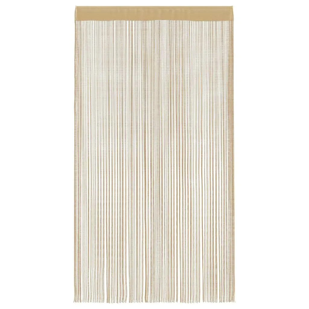 String Curtains Room Divider 140x250 cm Beige 2 Piece