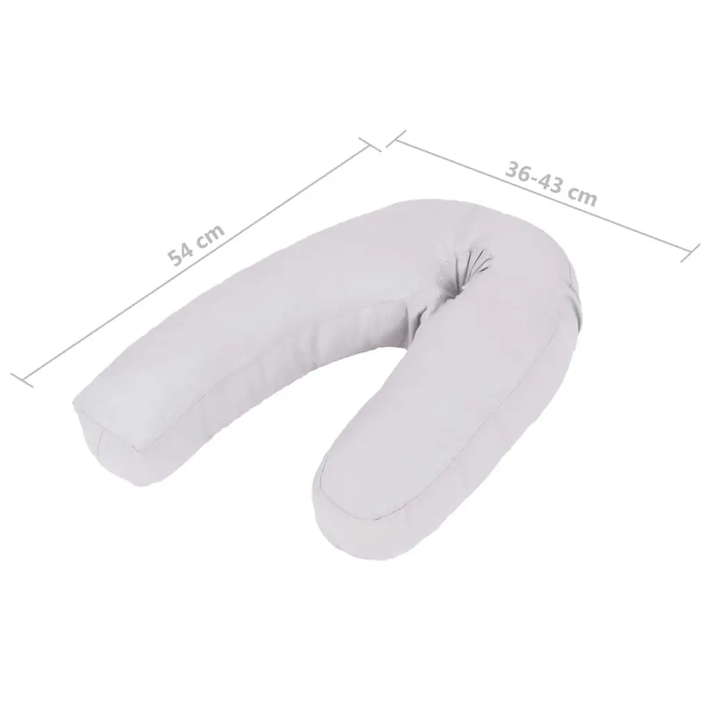 Pregnancy Pillow J-Shaped Nursing Support Cushion Grey 54x36-43cm