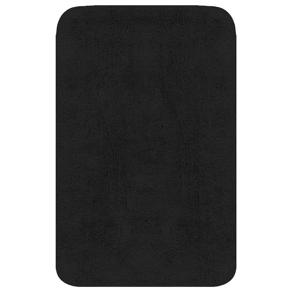 Bathroom Mat Set 3 Pieces Anthracite Cotton Bath Rug Non-Slip