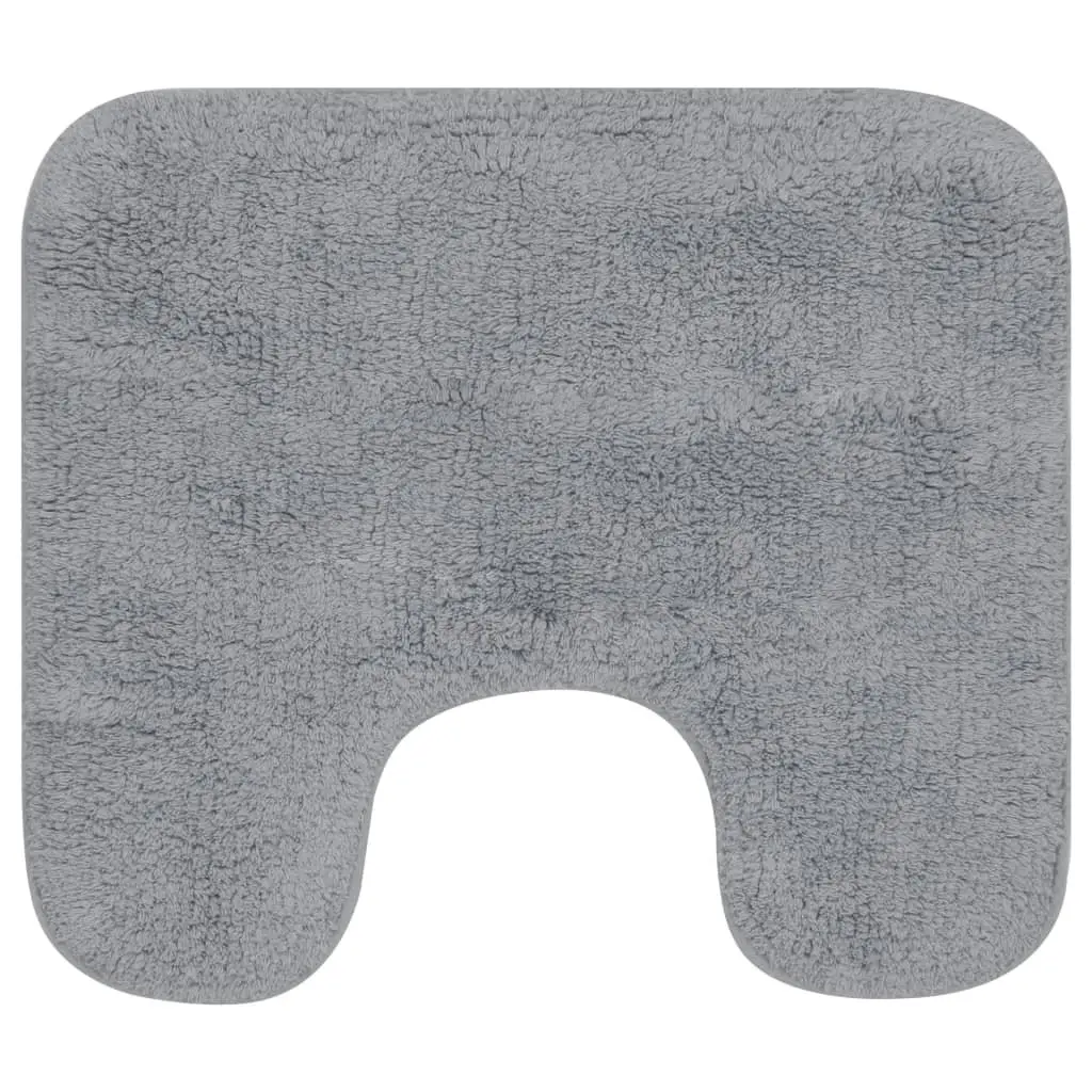 Bathroom Mat Set Non-Slip Water Absorbent 2 Pieces Grey