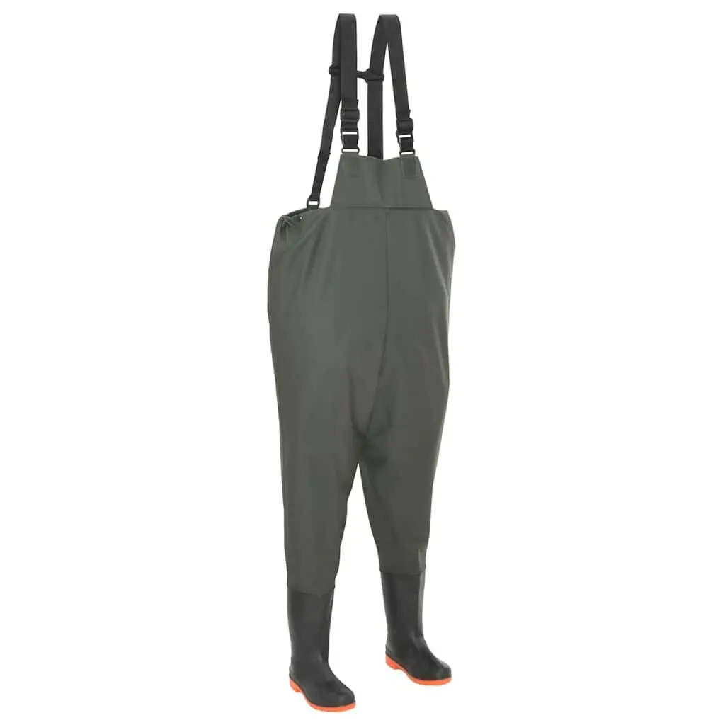Green Chest Wading Pants with Boots Size 38 for Outdoor Use