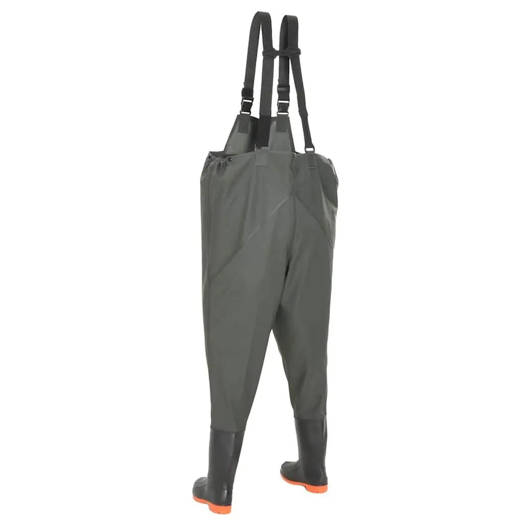 Green Chest Wading Pants with Boots Size 38 for Outdoor Use