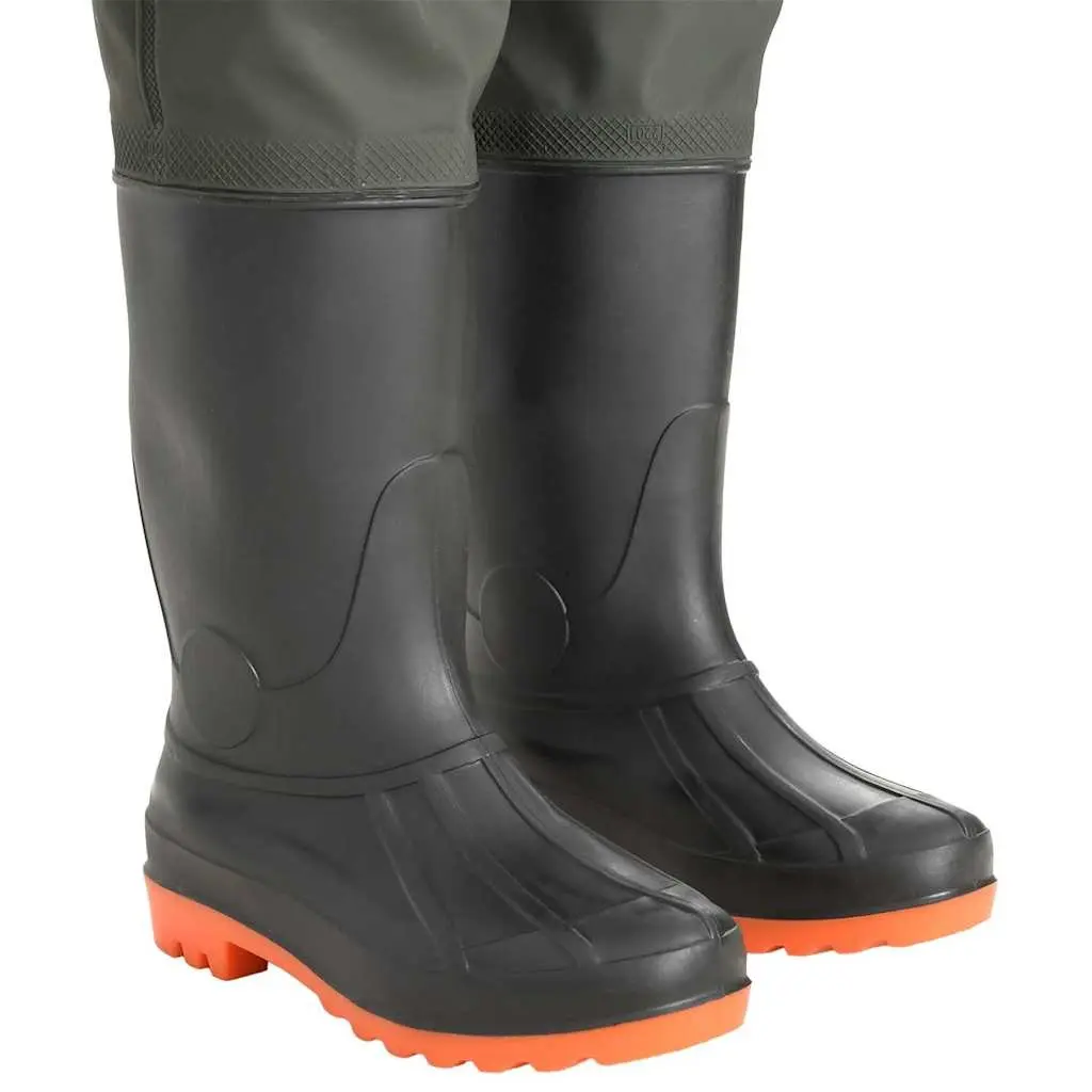 Chest Wading Pants with Attached Boots Fishing Hunting Green Size 40