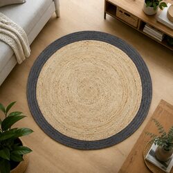 Unique Round Jute Area Rug - Durable and Chic