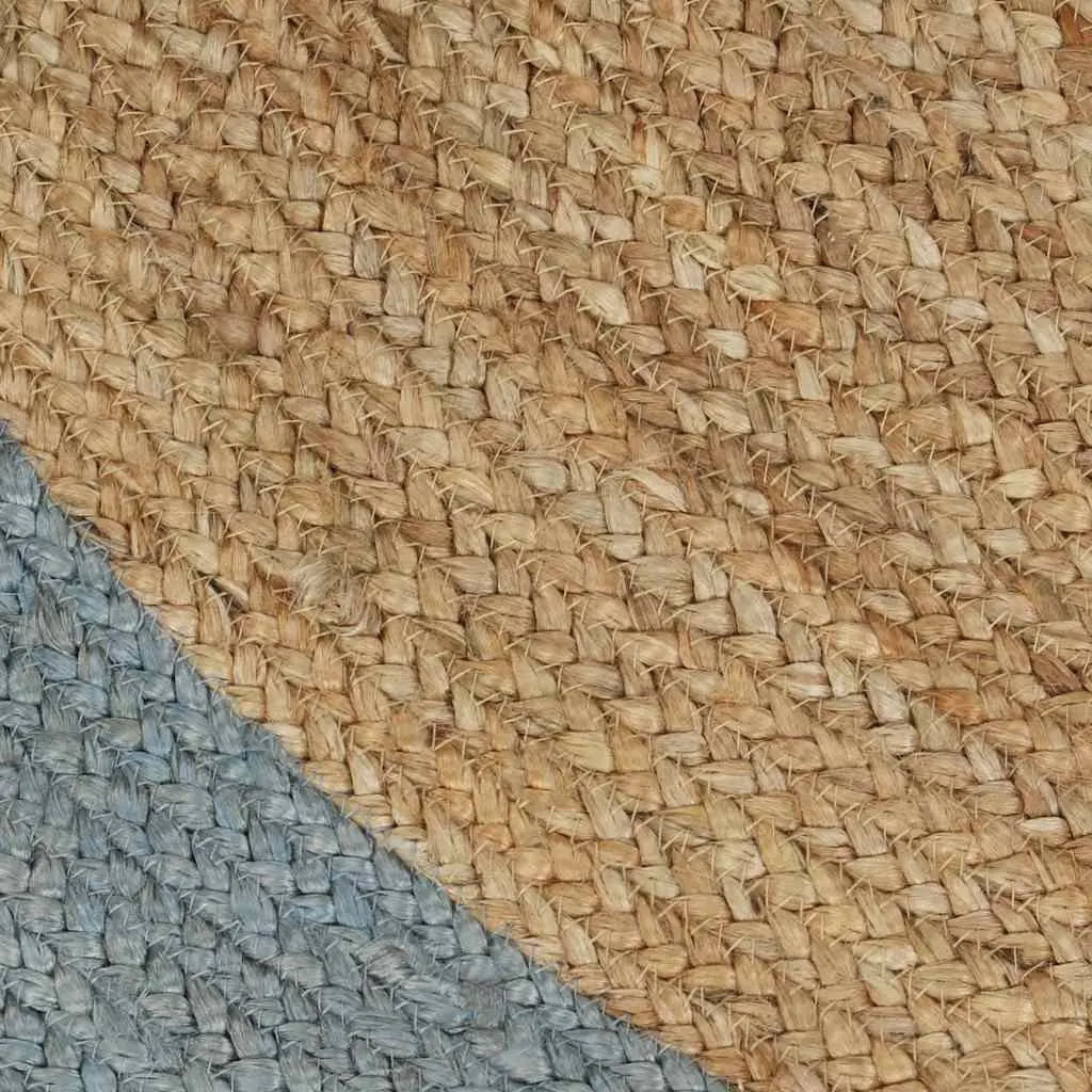 Handmade Jute Area Rug Natural Olive Green Border 90cm Home Decor