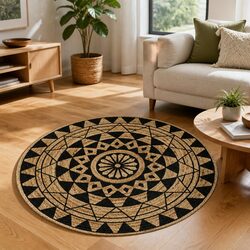 Handmade Jute Floral Area Rug - Practical Elegance