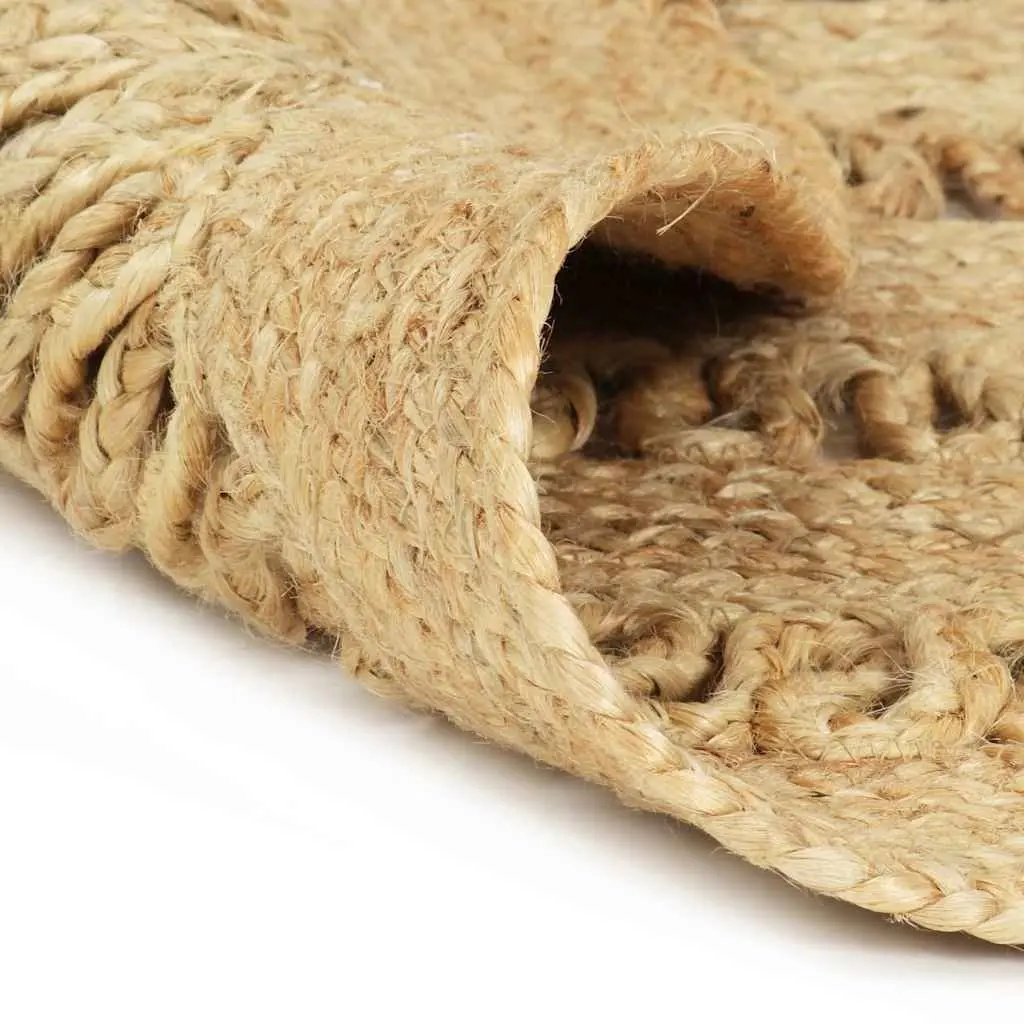 Braided Jute Area Rug 90cm Brown Natural Fiber Home Decor