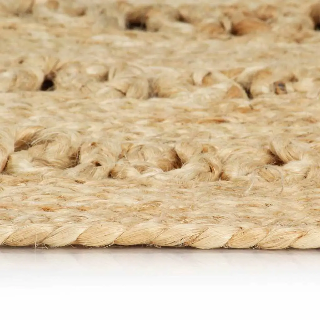 Braided Jute Area Rug 90cm Brown Natural Fiber Home Decor
