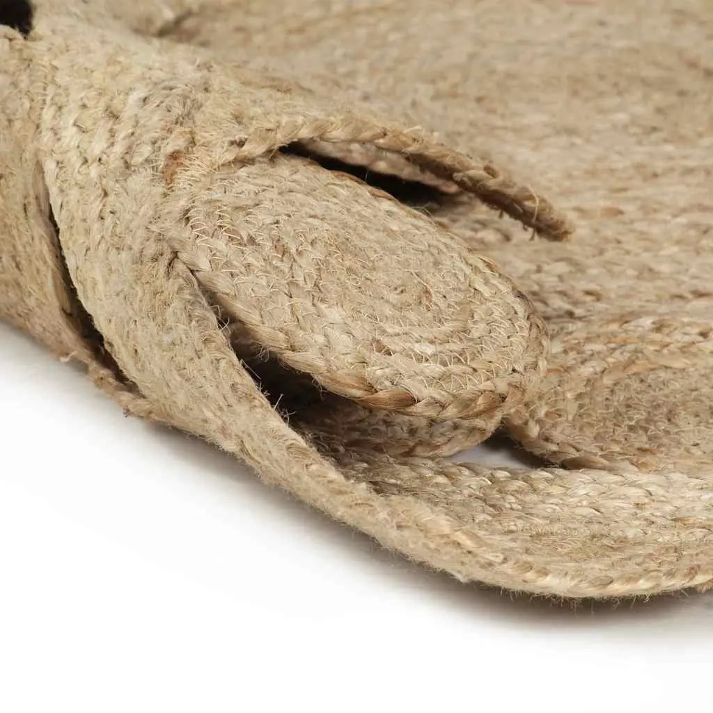 Braided Jute Area Rug Natural Fibre 90cm Brown