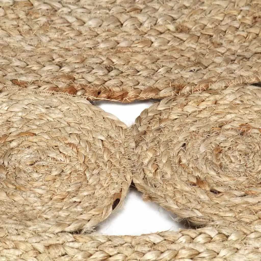 Braided Jute Area Rug Natural Fibre 90cm Brown