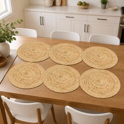 Practical Jute Placemats Set of 6, 38 cm Each