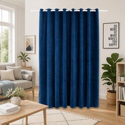 Practical Dark Blue Velvet Blackout Curtain with Style