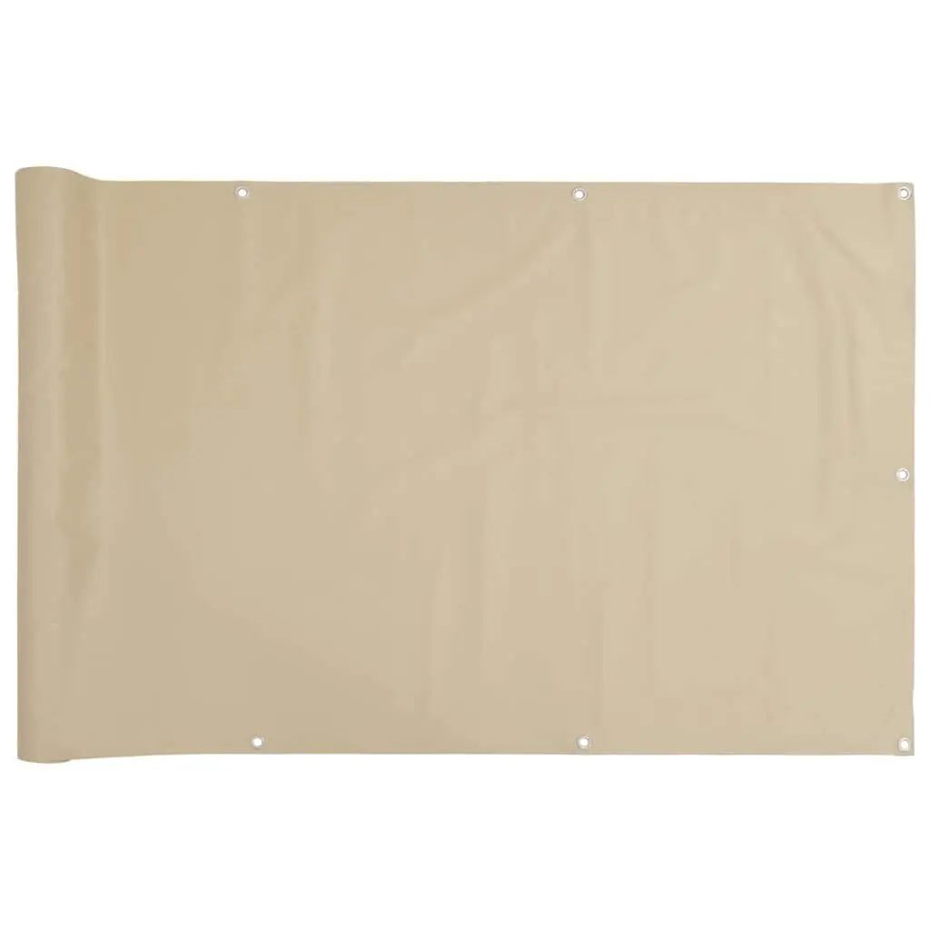 Balcony Screen Privacy Shade 75x500cm Waterproof Sun Protection Beige