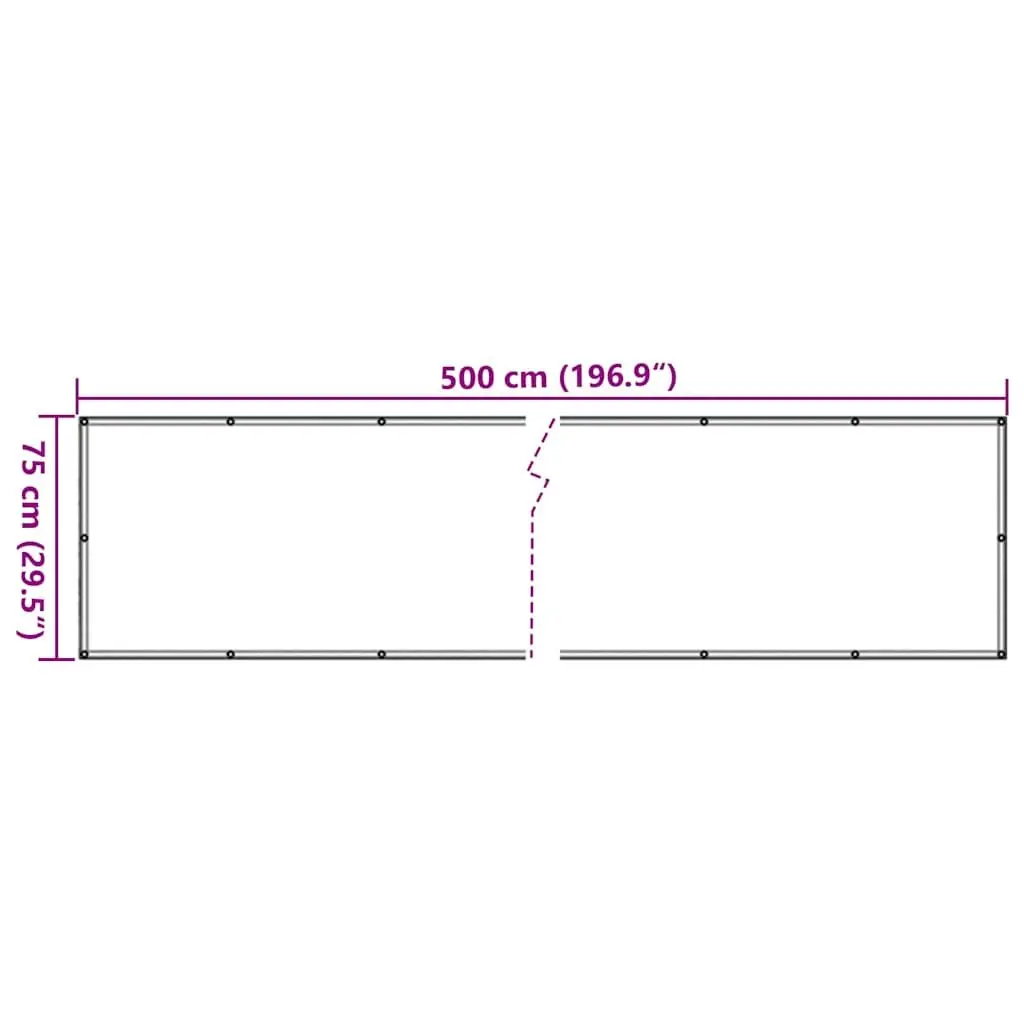 Balcony Screen Privacy Shade 75x500cm Waterproof Sun Protection Beige