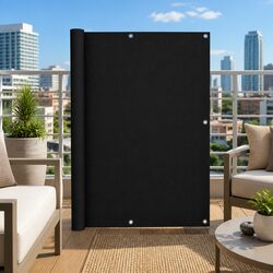 Reliable 120x400cm Black Balcony Privacy Screen