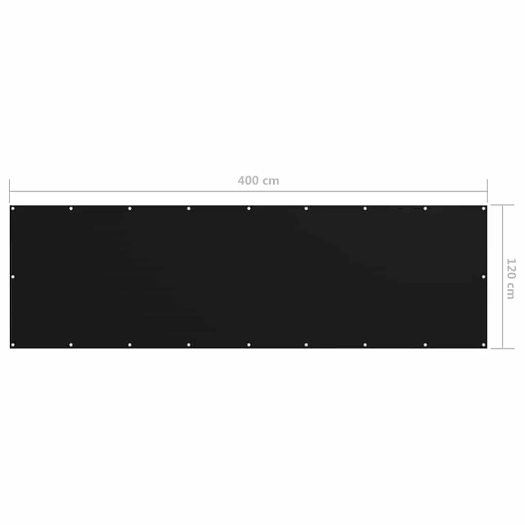 Balcony Screen Privacy Shade 120x400cm Black Oxford Fabric Outdoor Windproof