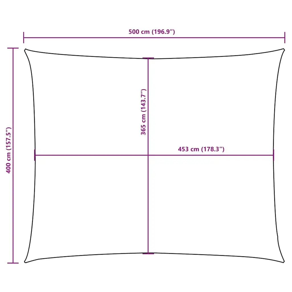 Rectangular Sunshade Sail 4x5 m Cream Oxford Fabric Outdoor Garden Terrace