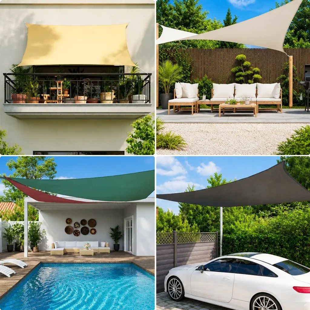 Rectangular Sunshade Sail Outdoor Garden Shade Cloth 2x2.5m White