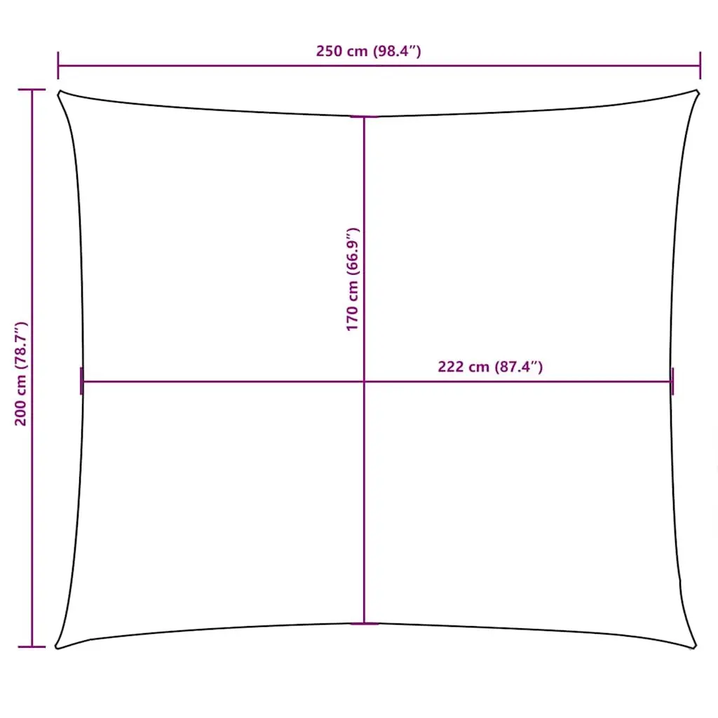 Rectangular Sunshade Sail Outdoor Garden Shade Cloth 2x2.5m White