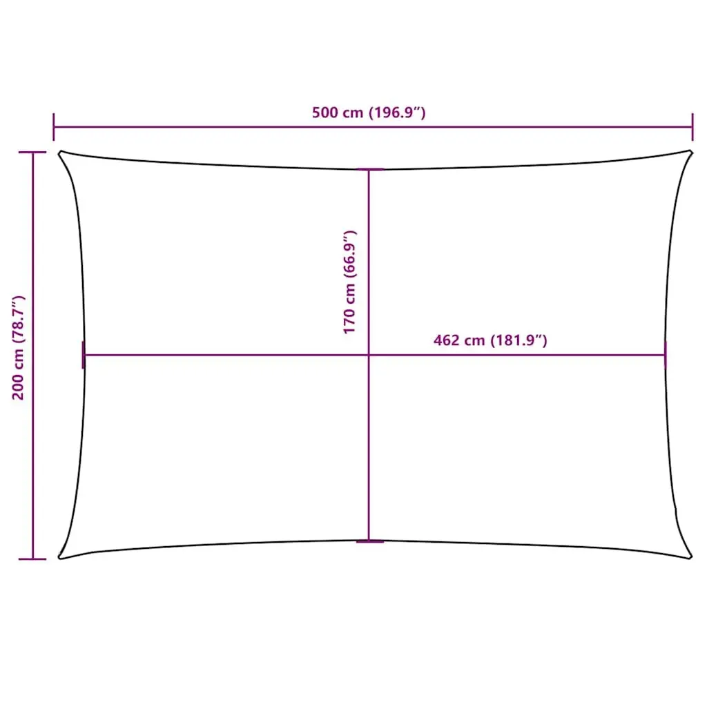 Rectangular Sunshade Sail Outdoor Shade Cover 2x5 m White
