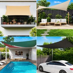 Rectangular Sunshade Sail 3x4 m White Oxford Fabric Garden Terrace Outdoor