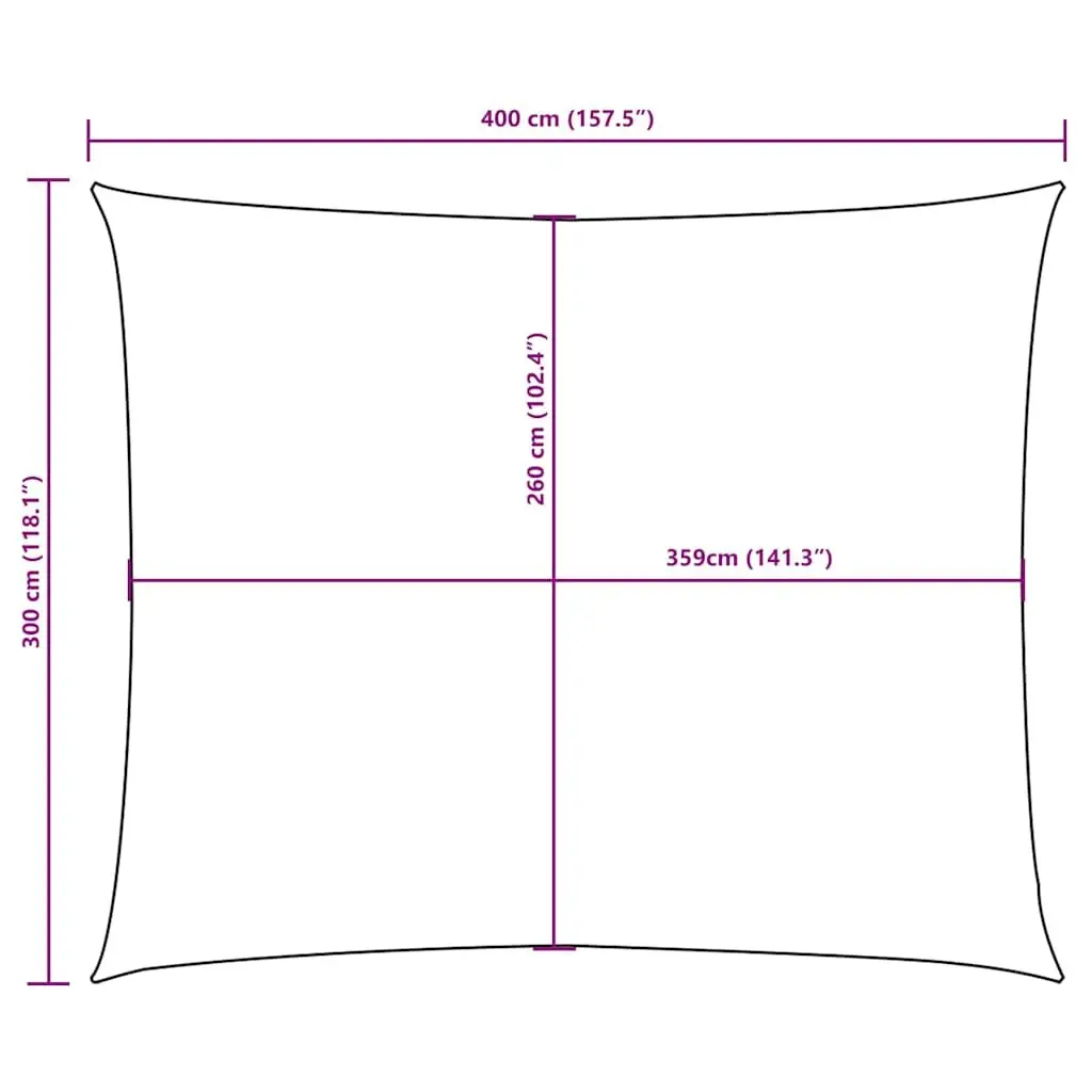 Rectangular Sunshade Sail Outdoor 3x4 m White Oxford Fabric