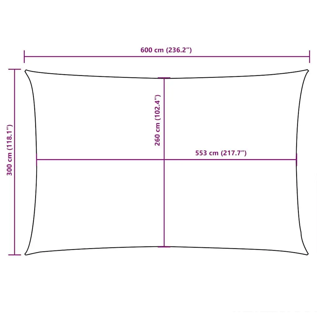 Rectangular Sunshade Sail Outdoor Garden 3x6 m White