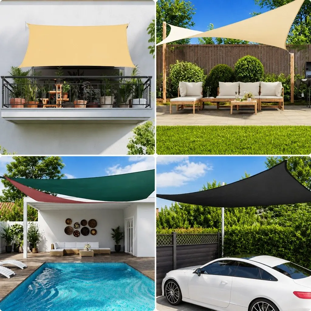 Rectangular Sunshade Sail Outdoor Shade 4x6 m White Oxford Fabric