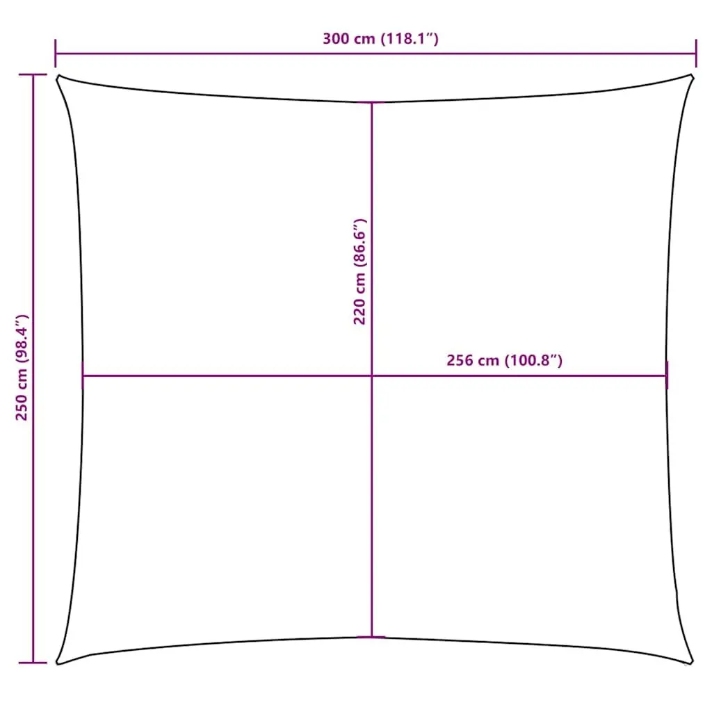Rectangular Sunshade Sail Outdoor Shade 2.5x3m Black Oxford Fabric