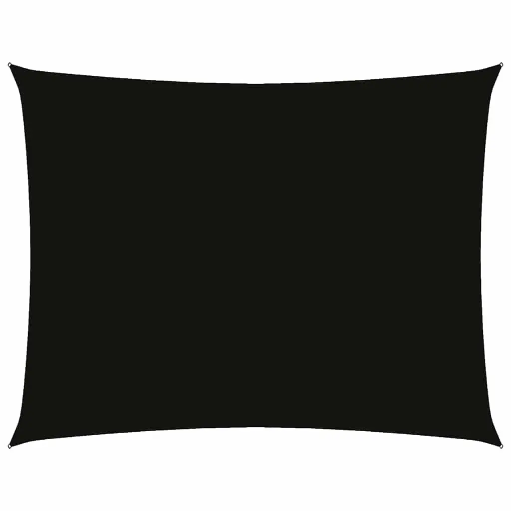 Rectangular Sunshade Sail Outdoor Shade 3x6m Black PU Coated Oxford Fabric